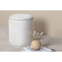 Zara poef - velvet - beige