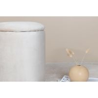 Zara poef - velvet - beige