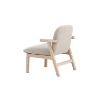 Svea Nakamura fauteuil - rubberhout en stof - beige