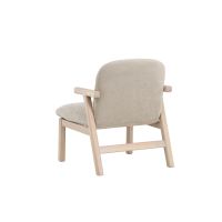 Svea Nakamura fauteuil - rubberhout en stof - beige