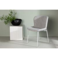 Miko eetkamerstoel - boucle - wit