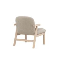 Svea Nakamura fauteuil - rubberhout en stof - beige