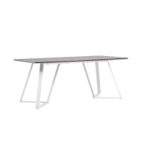 Mako rechthoekige eettafel - 180 x 90 cm - donkerbruin/wit
