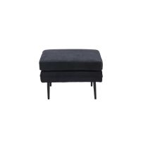 Kira hocker - linnen - zwart