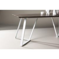 Mako rechthoekige eettafel - 180 x 90 cm - donkerbruin/wit