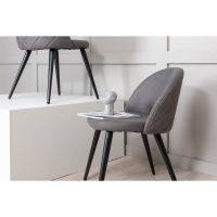 Zako eetkamerstoel - ruitpatroon - grijs