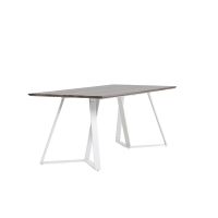 Mako rechthoekige eettafel - 180 x 90 cm - donkerbruin/wit