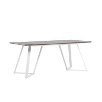 Mako rechthoekige eettafel - 180 x 90 cm - donkerbruin/wit