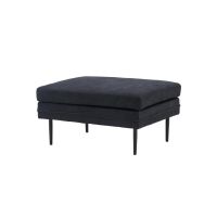 Kira hocker - linnen - zwart