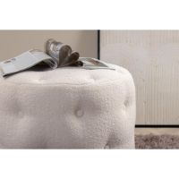 Juno hocker - teddy - wit