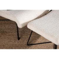 Limo fauteuil met voetenbank - boucle - wit