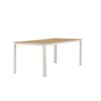 Mehmet tuintafel - 210 x 90 cm - beige/houtlook