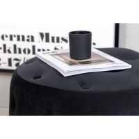 Juno hocker - velvet - zwart