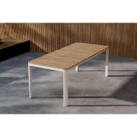 Mehmet tuintafel - 210 x 90 cm - beige/houtlook