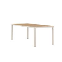 Mehmet tuintafel - 210 x 90 cm - beige/houtlook