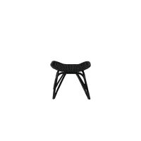 Yaral loungestoel met voetenbank - zwart - rattan