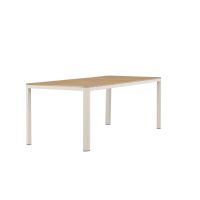 Mehmet tuintafel - 210 x 90 cm - beige/houtlook