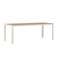 Mehmet tuintafel - 210 x 90 cm - beige/houtlook
