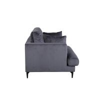 Ruma fauteuil - velvet - donkergrijs