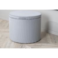 Blaze poef - rib - grijs