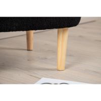 Kai poef - teddy - zwart