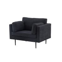 Kora fauteuil - linnen - zwart