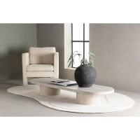 Svea Antonio ovale salontafel - 60 x 190 cm - marmerlook