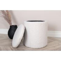 Zara poef - teddy - wit