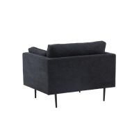 Kora fauteuil - linnen - zwart