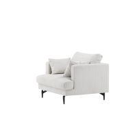 Ruma fauteuil - ribstof - beige