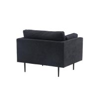 Kora fauteuil - linnen - zwart