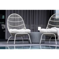 Ines outdoor loungestoel - wicker - wit