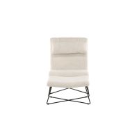 Limo fauteuil met voetenbank - boucle - wit