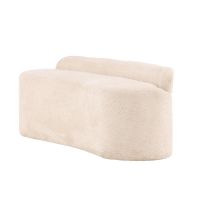 Chiara eetkamerbank - boucle - 160 cm - wit