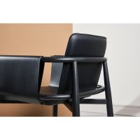 Svea Sanjay stoel - lederlook - zwart