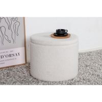 Blaze poef - teddy - wit