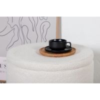 Blaze poef - teddy - wit