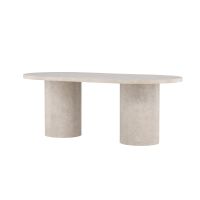 Antonio ovale eettafel - 100 x 200 cm - marmerlook