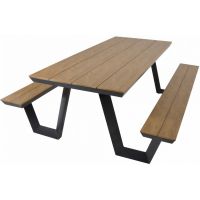 Arezzo picknickset rechthoek polywood teaklook van het woonmerk Les