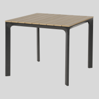 Arezzo tuintafel vierkant polywood teaklook 90x90 cm van het woonmerk Les