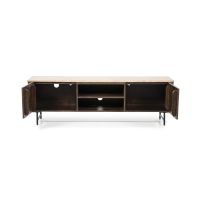 TV meubel Lio - Mango hout & travertin - 170 cm - 2 deurs