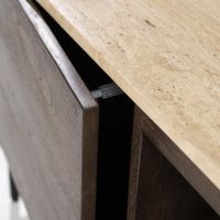 TV meubel Lio - Mango hout & travertin - 170 cm - 2 deurs