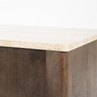 Dressoir Lio - 200 cm - Mango hout & travertin - 3 deurs