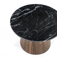 Eleonora Bijzettafel Maxim rond - Ø60x40 cm - mango hout/marmer