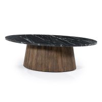 Eleonora Salontafel Maxim ovaal - 120x70 cm - mango hout/marmer