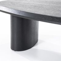 Organische salontafel Walter - eiken - 96x78 cm - zwart