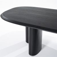 Organische eettafel Walter - eiken - 300x120 cm - zwart