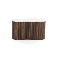 Eleonora Organische salontafel Mari - 70x47x38 cm - Mango hout & travertin