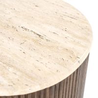 Eleonora Organische salontafel Mari - 70x47x38 cm - Mango hout & travertin