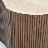 Eleonora Organische salontafel Mari - 70x47x38 cm - Mango hout & travertin